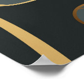 Gouden Ginkgo: luxe bloemendeco. Poster (Hoek)