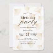 Gouden Ginkgo verlaat Herfst verjaardagsuitnodigin Kaart (Voorkant)