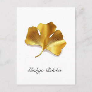 Gouden Ginkoblad - Symbool van Lange Levensduur & Briefkaart
