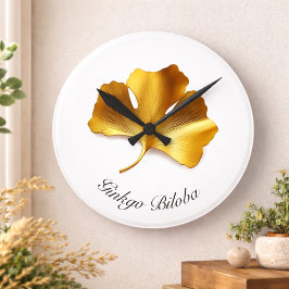 Gouden Ginkoblad - Symbool van Lange Levensduur & Ronde Klok