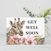  gouden Giraffe Floral Kaart (Staand voorkant)