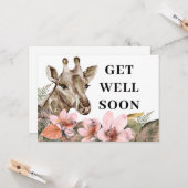  gouden Giraffe Floral Kaart (Voorkant / Achterkant in situ)