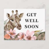 gouden Giraffe Floral komt snel goed Briefkaart (Voorkant)