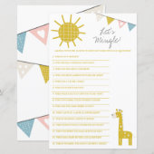 Gouden Giraffe Laten we Komen Overeen! Baby Shower (Voorkant / Achterkant)