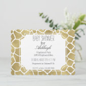 Gouden Giraffe Print baby shower Kaart (Staand voorkant)