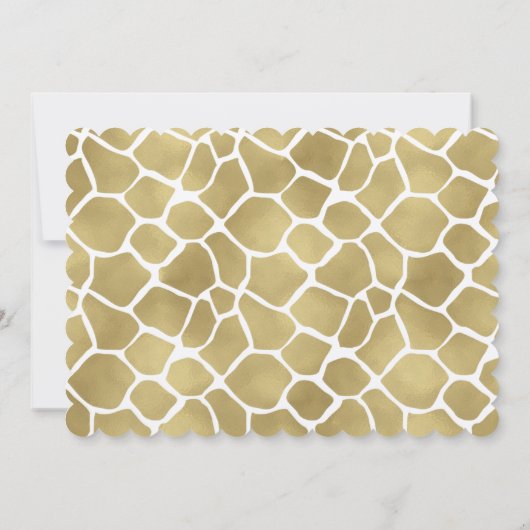 Gouden Giraffe Print baby shower Kaart (Achterkant)