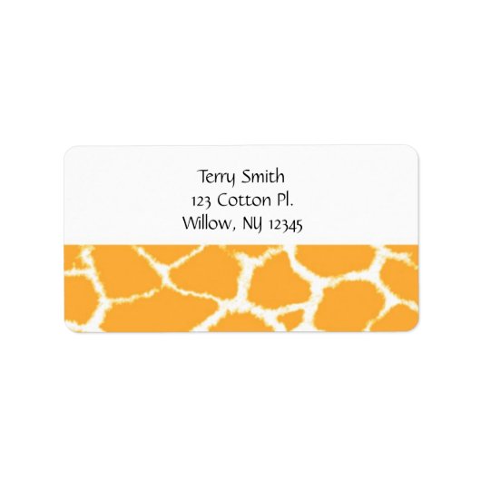 Gouden Giraffe Vachtpatroon Etiket (Voorkant)