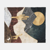 Gouden Giraffe Woestijnlandschap & Marmeren Berg Fleece Deken (Voorkant (Horizontaal))