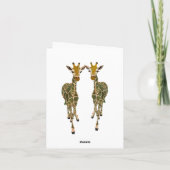 Gouden Giraffes Bedankt Notecard (Achterkant)