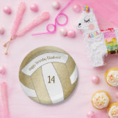 gouden girale volleybalfeest papieren bordje (Feest)