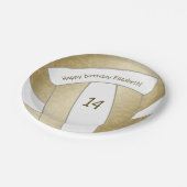 gouden girale volleybalfeest papieren bordje (Gekanteld)