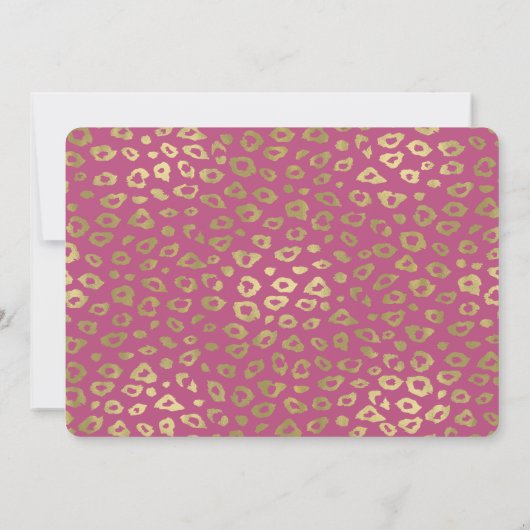 Gouden Girly Roze Luipaard Print verjaardag Kaart (Achterkant)