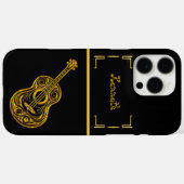 Gouden Gitaar Artistiek Toont Ingewikkeld Ontwerp Case-Mate iPhone Case (Achterkant (horizontaal))