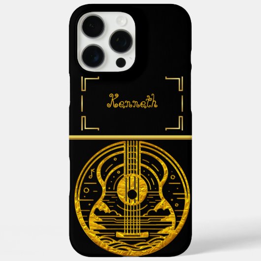 Gouden Gitaar Artistry Showcases Muzikale Eleganti Case-Mate iPhone Case (Achterkant)