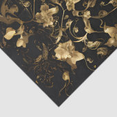 Gouden gitaar in Golden Garden op zwart Tissuepapier (Detail)