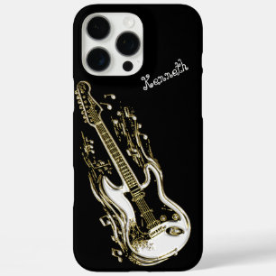 Gouden gitaar speelt tijdloos ritme iPhone 16 pro max hoesje
