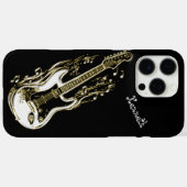 Gouden gitaar speelt tijdloos ritme Case-Mate iPhone case (Achterkant (horizontaal))