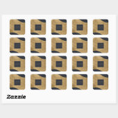 gouden gladde vloergolf luxueus vierkante sticker (Vel)