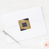gouden gladde vloergolf luxueus vierkante sticker (Envelop)