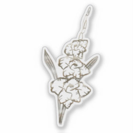 Gouden Gladiolus Glad Bloem Sticker