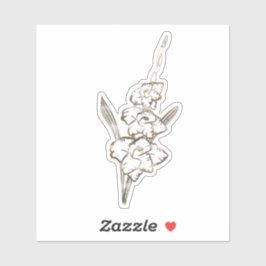 Gouden Gladiolus Glad Bloem Sticker