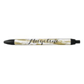 Gouden Glam Abstract Persoonlijk Zwarte Inkt Pen (Voorkant)