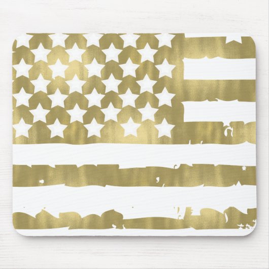 Gouden Glam Abstract USA Flag Muismat (Voorkant)