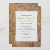 Gouden Glam Abstracte bruiloft Kaart (Voorkant / Achterkant)