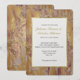 Gouden Glam Abstracte bruiloft Kaart