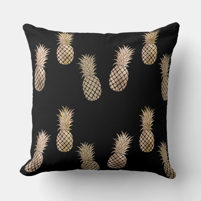 Gouden Glam Ananas Kussen (Voorkant)