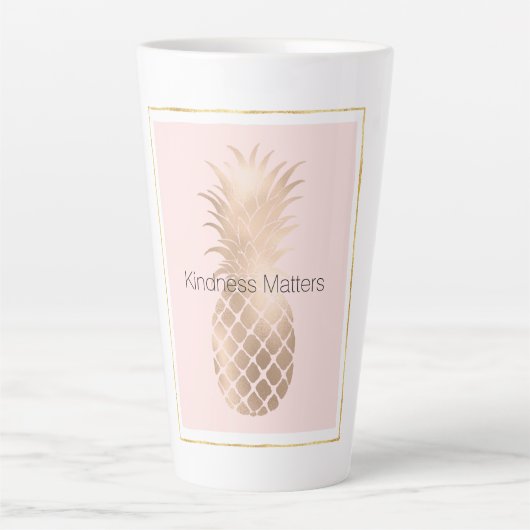 Gouden Glam Ananas Latte Mok (Voorkant)