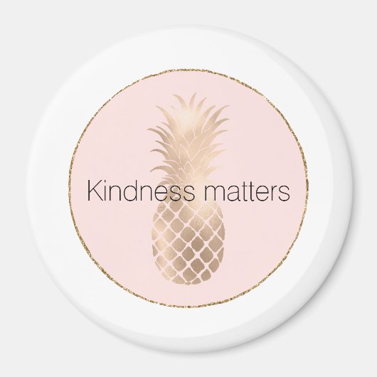 Gouden Glam Ananas Magneet (Voorkant)