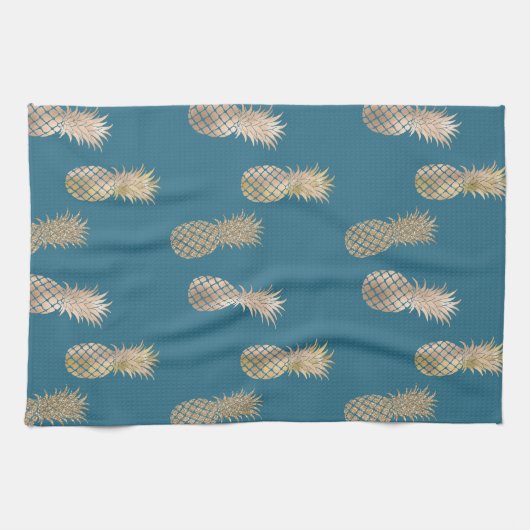 Gouden Glam Ananas Theedoek (Horizontaal)