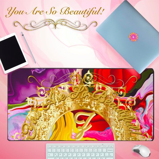 Gouden Glam Begin Z Monogram Motivatie Abstract Bureaumat