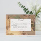 Gouden  Glam Bloemen Modern Details Informatiekaartje (Staand voorkant)