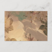 Gouden  Glam Bloemen Modern Details Informatiekaartje (Achterkant)