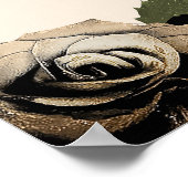 Gouden Glam Bloemrozen Elegante Ivoor Chic Bruilof Poster (Hoek)