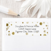 Gouden Glam Bokeh Confetti Stippen Etiket (Insitu)