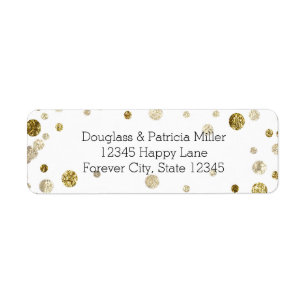 Gouden Glam Bokeh Confetti Stippen Etiket