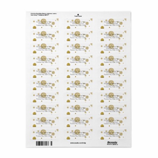 Gouden Glam Bokeh Confetti Stippen Etiket (Full Sheet)