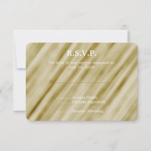 Gouden Glam Bruiloft RSVP Kaartje (Voorkant)