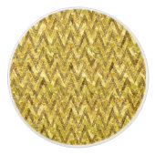 Gouden Glam Chevron Strepen Keramische Knop (Voorkant)