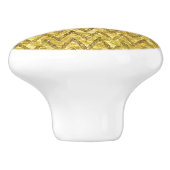 Gouden Glam Chevron Strepen Keramische Knop (Zijkant)