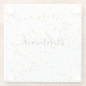 Gouden Glam Confetti bruidsmeisje Glazen Onderzetter (Achterkant)