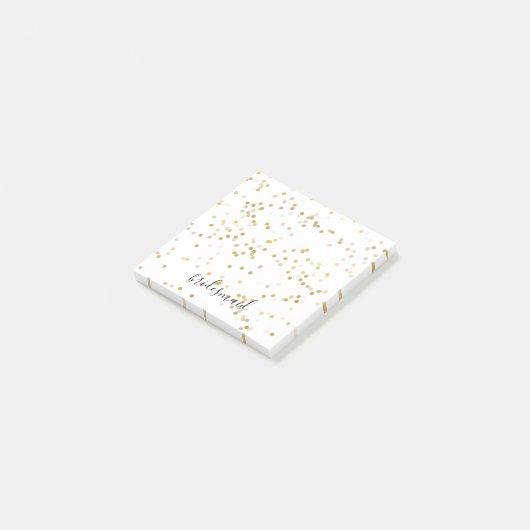 Gouden Glam Confetti Bruidsmeisje Post-it® Notes (Schuin)