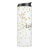 Gouden Glam Confetti bruidsmeisje Thermosbeker (Gedraaid links)