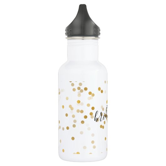Gouden Glam Confetti bruidsmeisje Waterfles (Links)