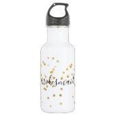 Gouden Glam Confetti bruidsmeisje Waterfles (Voorkant)