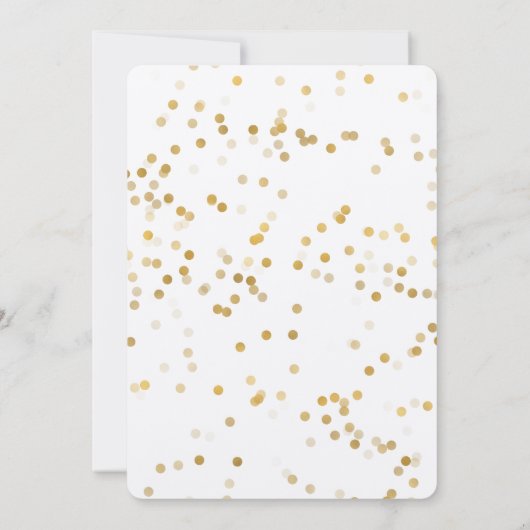 Gouden Glam Confetti bruiloft uitnodigt Kaart (Achterkant)