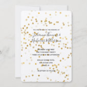 Gouden Glam Confetti bruiloft uitnodigt Kaart (Voorkant)